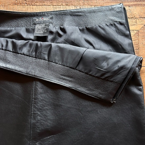 Vintage Le Chateau Leather Skirt Size 3/4 - Picture 5 of 5
